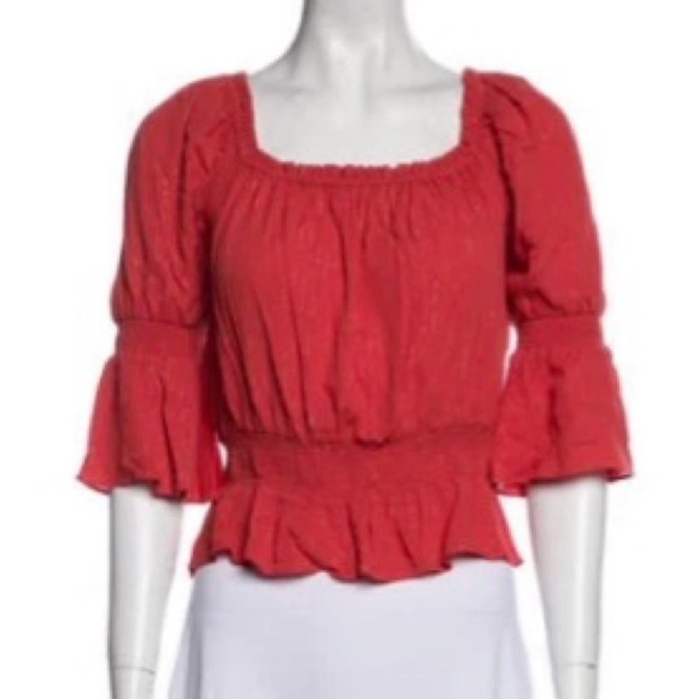 Rachel Zoe Coquette Shirred Waist and Sleeves with 3/4 Sleeves